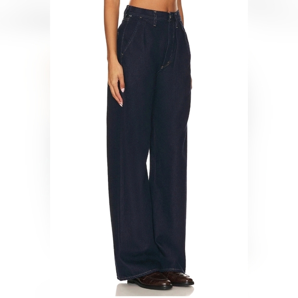 Citizens of Humanity Maritzy Pleated Dark Denim Jeans Wide Leg Size 27 Baggy Fit - Picture 4 of 14